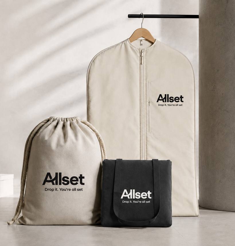 All Set garment bag, laundry bag and tote.